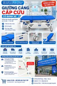 Giường Cáng Cấp Cứu Có Bánh Xe Tại Gia Lai – Hàng Có Sẵn Tại Siêu Thị Y Tế